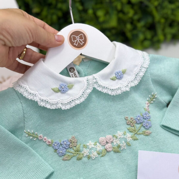 Saída Maternidade Lívia Verde e Rosa Claro