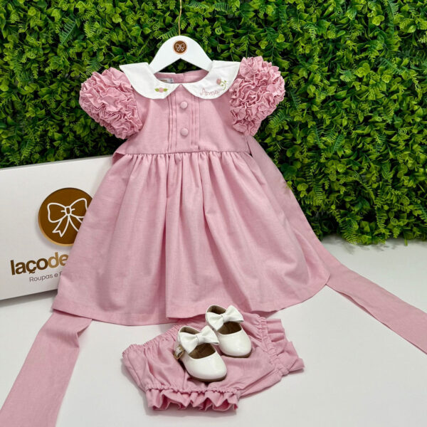 Vestido Festa Rosa (Encomenda)