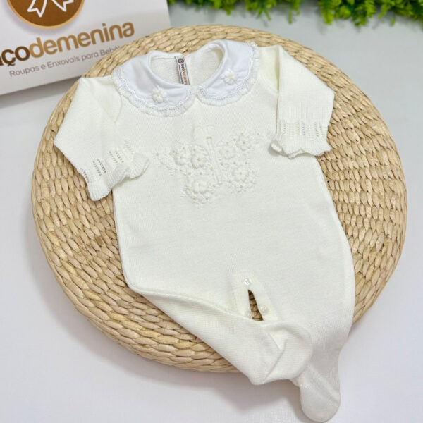 Saída Maternidade Butterfly Off-White sem Manta