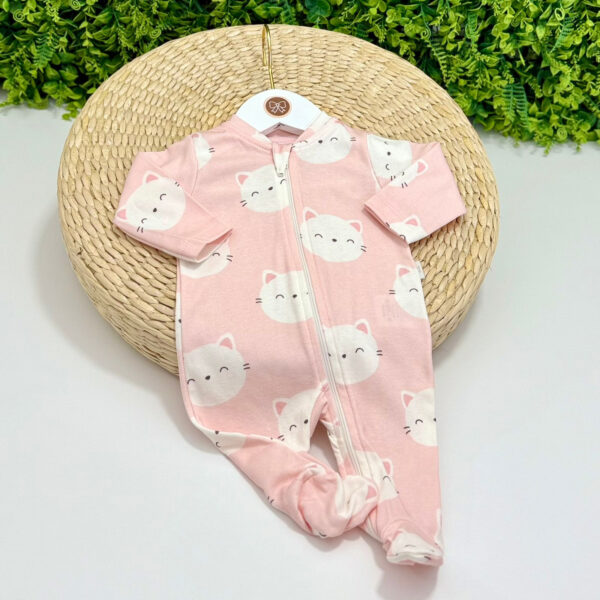 Pijama Rosa Estampa Gatinhas