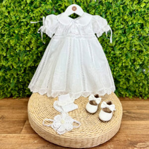 Vestido Renascença Nesga Fina Bordado Manual