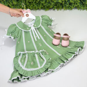 Vestido Laila Verde Renda Paraibana