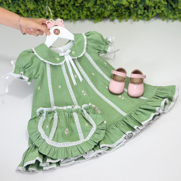 Vestido Laila Verde Renda Paraibana
