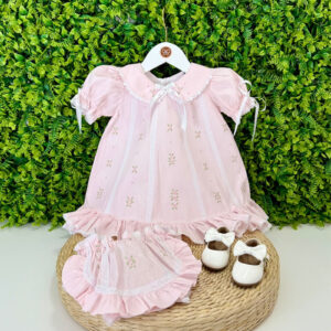 Vestido Laila Rosa Renda Paraibana