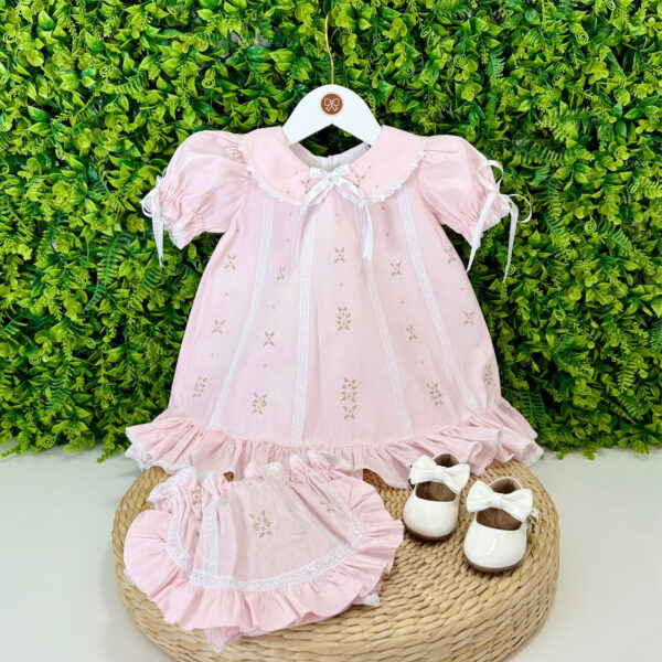 Vestido Laila Rosa Renda Paraibana