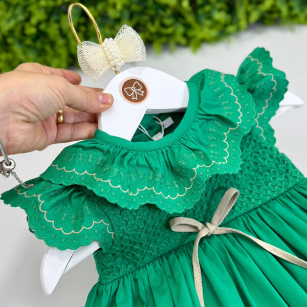 Vestido Kidstar® Talita Verde Golinha Bordada - Imagem 2