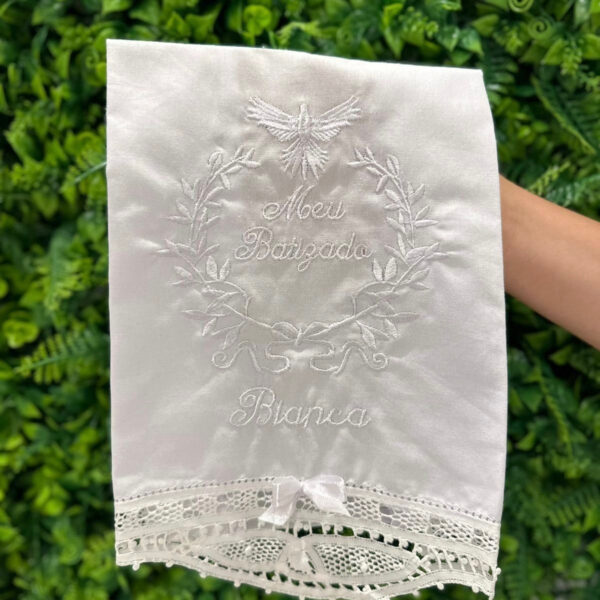 Toalha Batismo Espírito Santo Nome Simples (Personalizada)