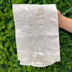 Toalha Batismo Espírito Santo Nome Composto (Personalizada)