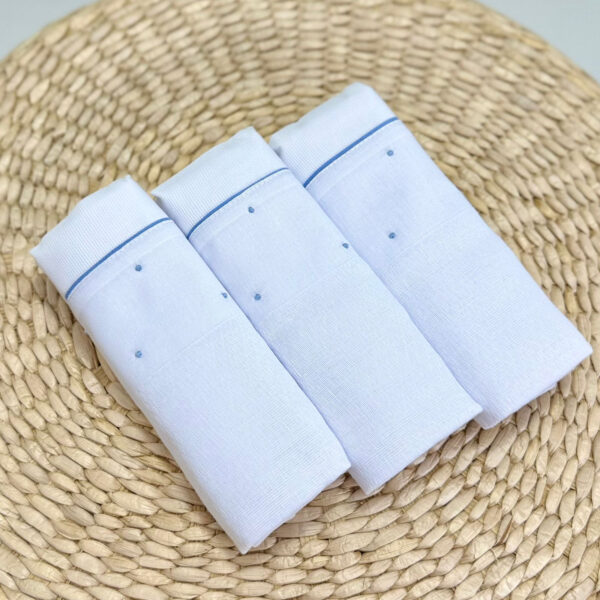Kit Fraldas de Ombro com Toalha Capuz Bordado Poá Azul Claro - Imagem 3