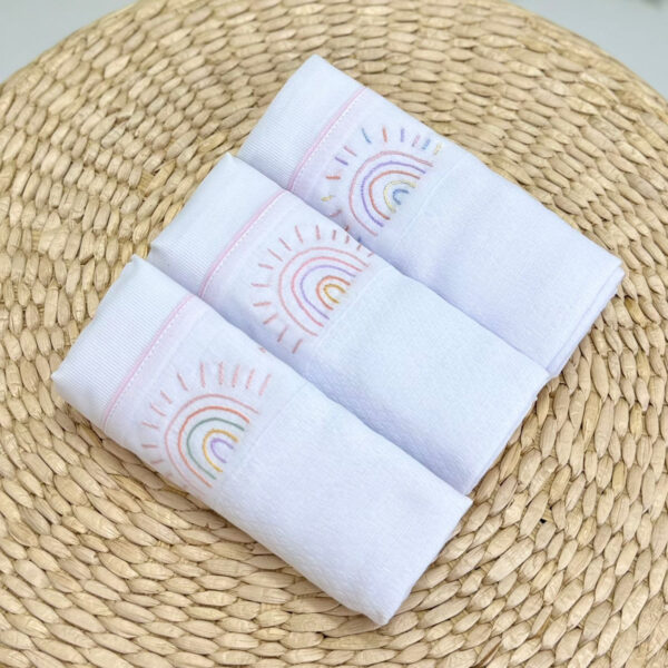 Kit Fraldas de Ombro Bordado Arco-Irís