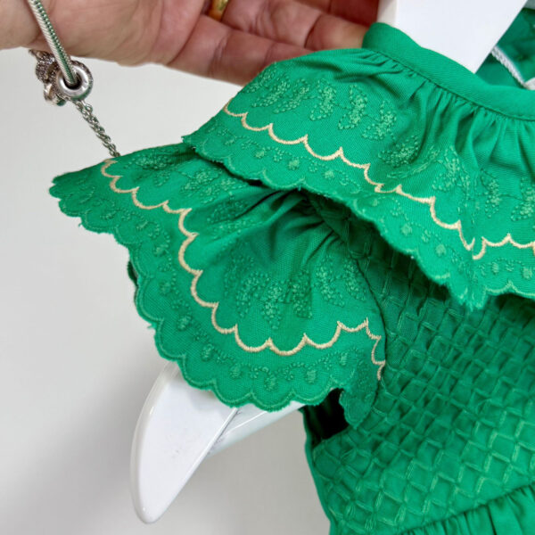 Vestido Kidstar® Talita Verde Golinha Bordada - Imagem 3