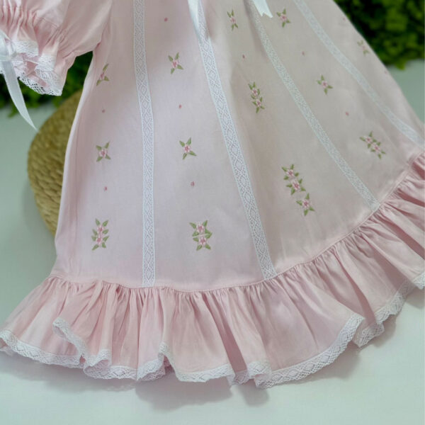 Vestido Laila Rosa Renda Paraibana - Imagem 3