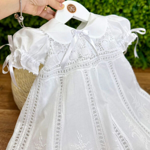 Vestido Renascença Nesga Fina Bordado Manual - Imagem 2