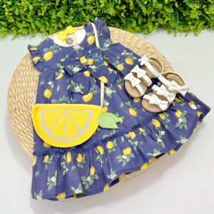 Vestido Azul Marinho Limão Siciliano