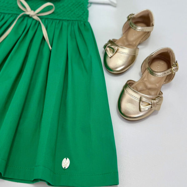 Vestido Kidstar® Talita Verde Golinha Bordada - Imagem 4