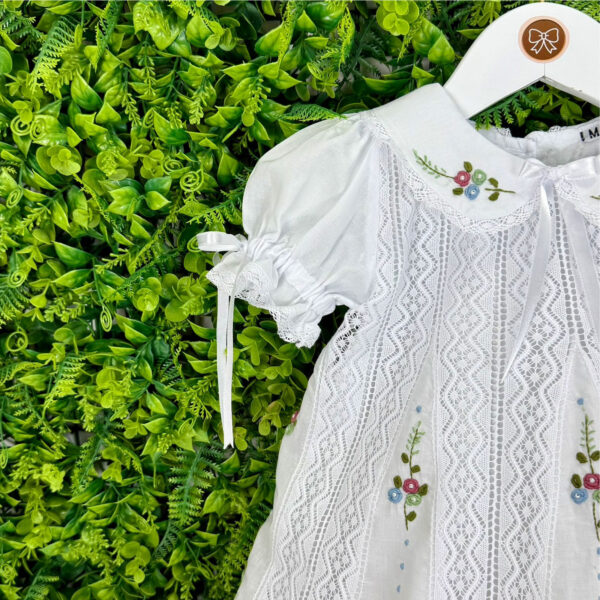 Vestido Renda Paraibana Bordado Manual Rococó - Imagem 2