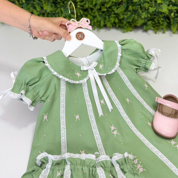 Vestido Laila Verde Renda Paraibana - Imagem 2
