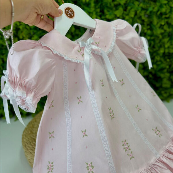 Vestido Laila Rosa Renda Paraibana - Imagem 2