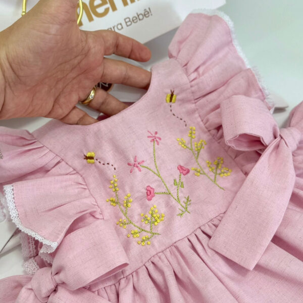 Vestido Jardim Encantado Rosa - Imagem 3