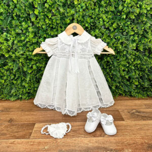 Vestido de Batizado Nesga Fina Princesa Tradicional