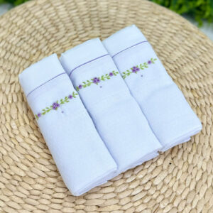 Kit Fraldas de Ombro Bordado Manual Flores Lavanda