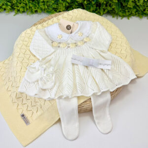 Saída Maternidade Siciliana Off-White/Amarela
