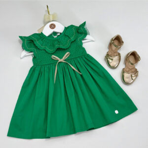 Vestido Kidstar® Talita Verde Golinha Bordada