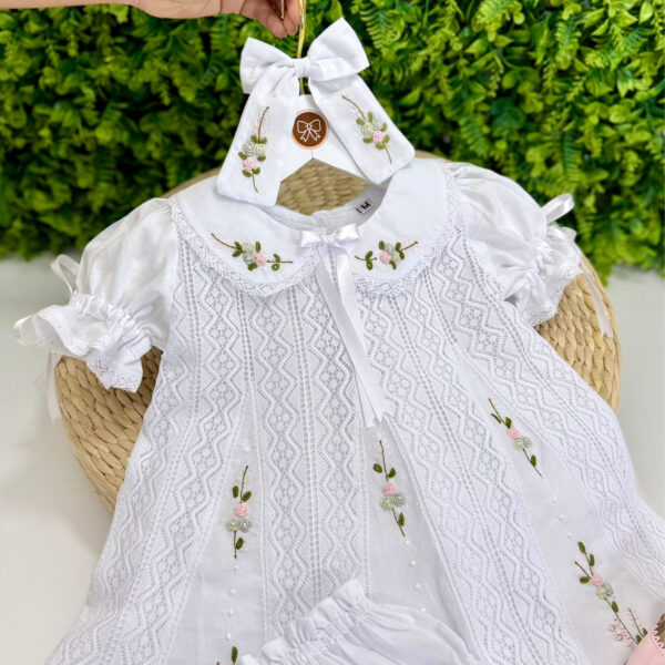 Vestido Renda Paraibana Bordado Rococó - Imagem 2