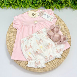 Conjunto Batinha Rosa Girafinha