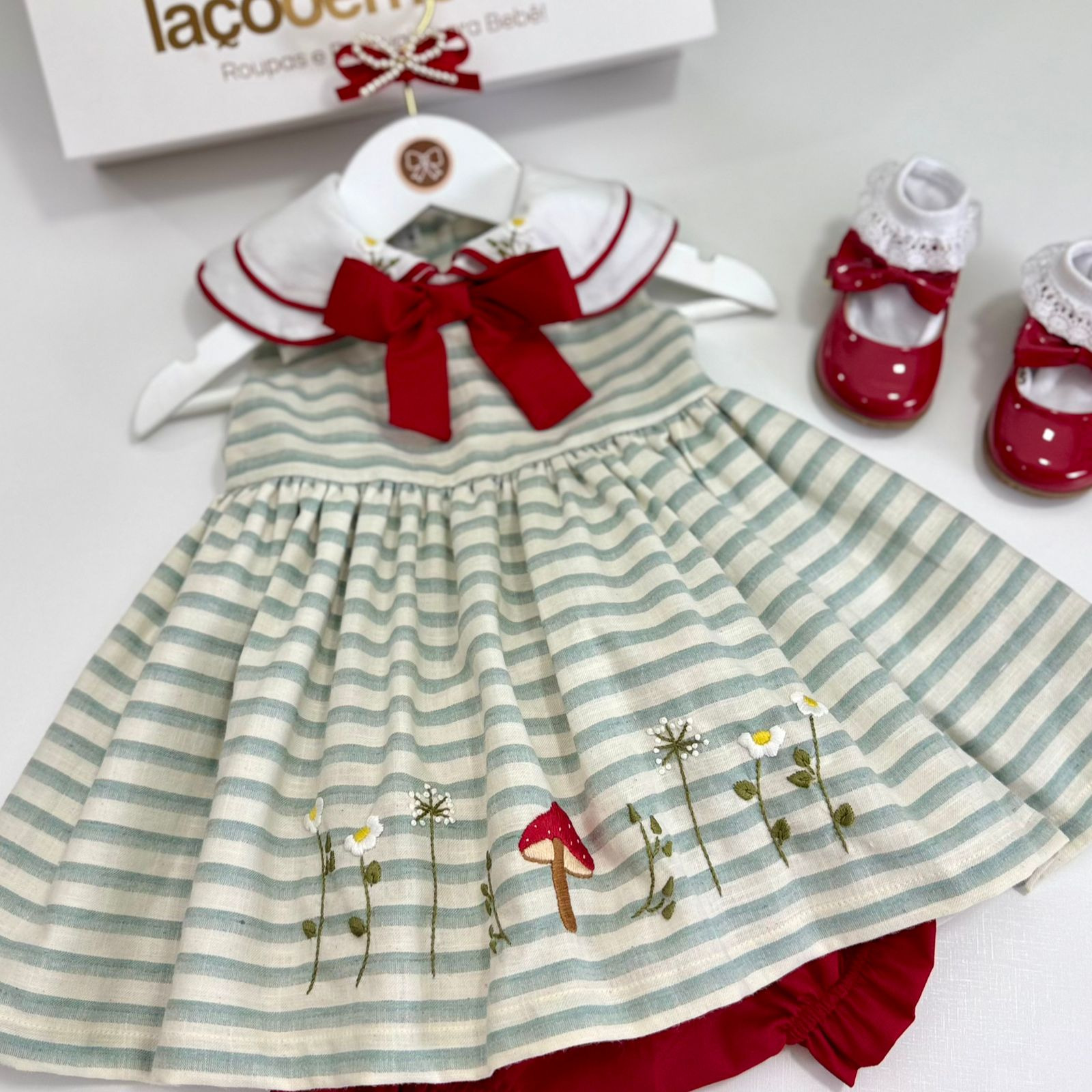 Vestido Giulia Listrado Verde - Imagem 2