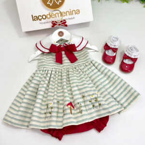 Vestido Giulia Listrado Verde