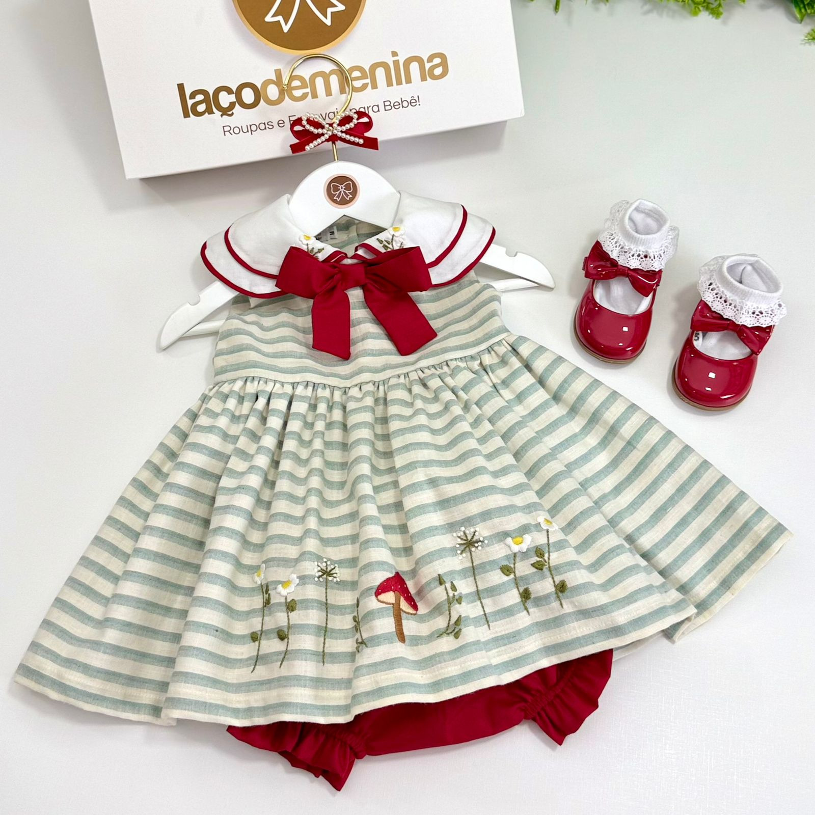 Vestido Giulia Listrado Verde