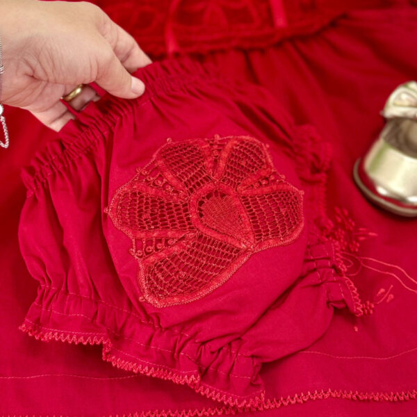 Vestido Três Ordens Vermelho - Imagem 5