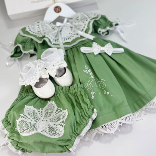 Vestido Cambraia com Gola Bordado Verde - Imagem 2