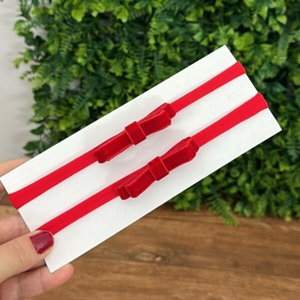 Tiara Lacinho Veludo Vermelho Amélie — imagem 1
