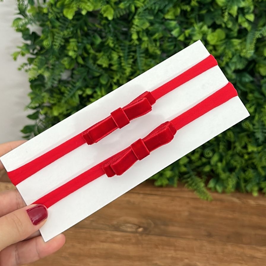 Tiara Lacinho Veludo Vermelho Amélie