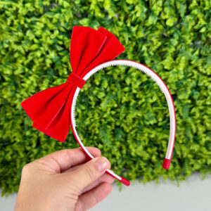 Tiara Arco Laço Veludo Vermelho