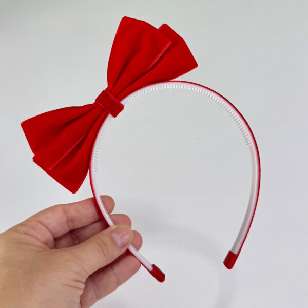 Tiara Arco Laço Veludo Vermelho - Imagem 2
