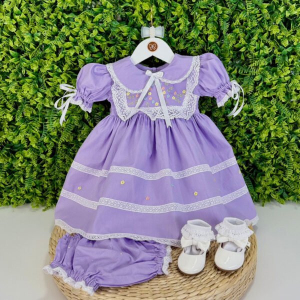 Vestido Emily Lavanda Bordado Floral — imagem 1