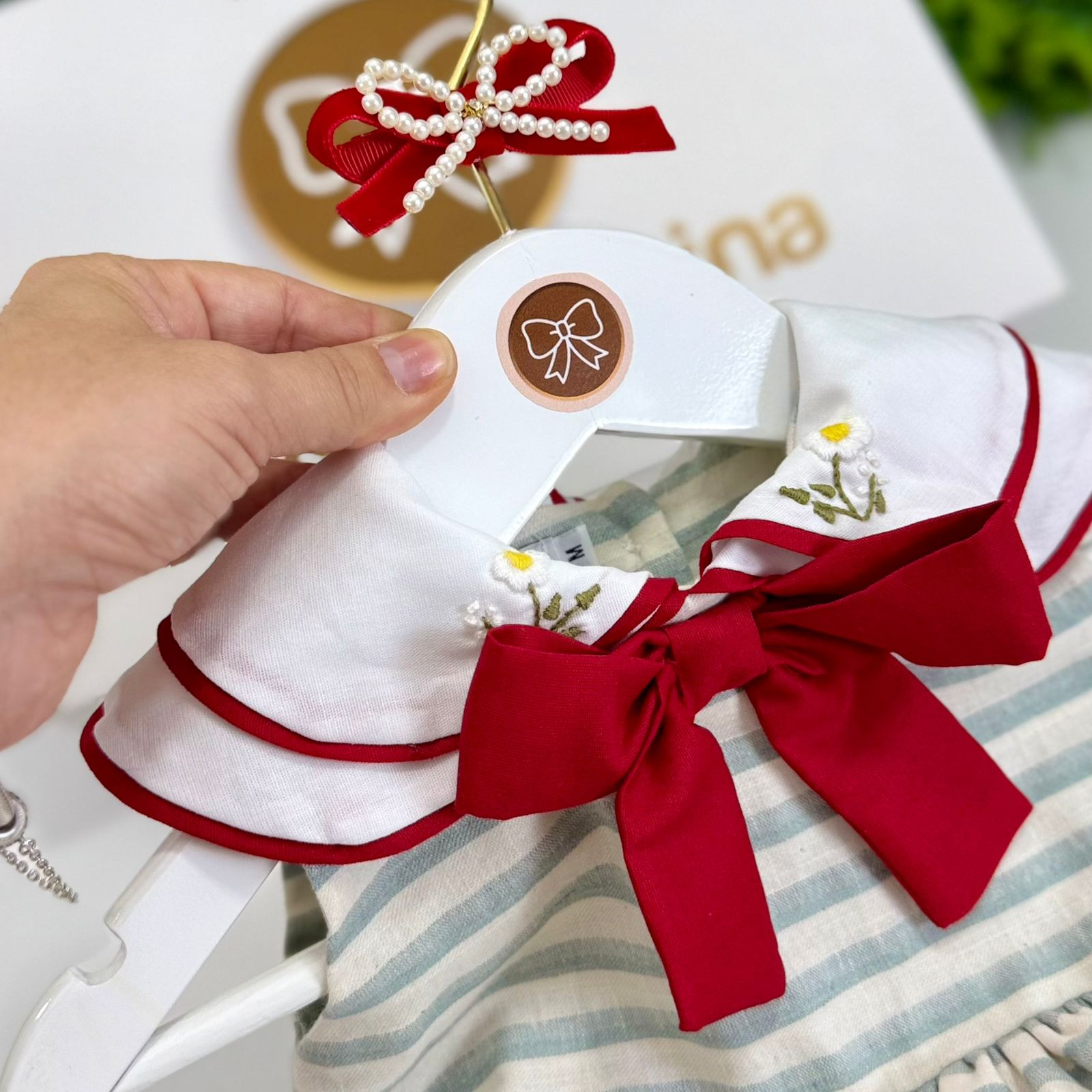 Vestido Giulia Listrado Verde - Imagem 3