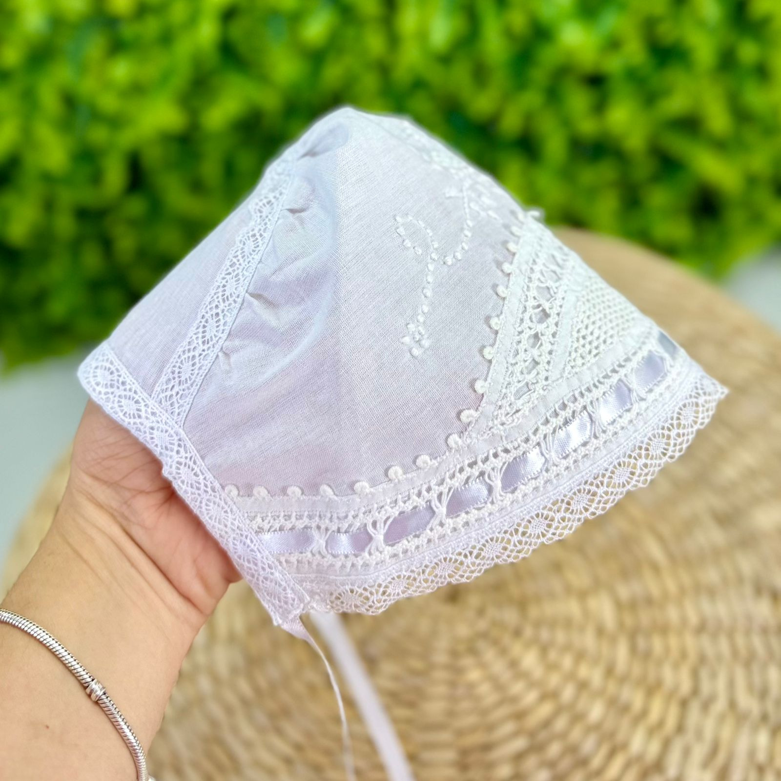 Touca Batismo Maria - Imagem 2