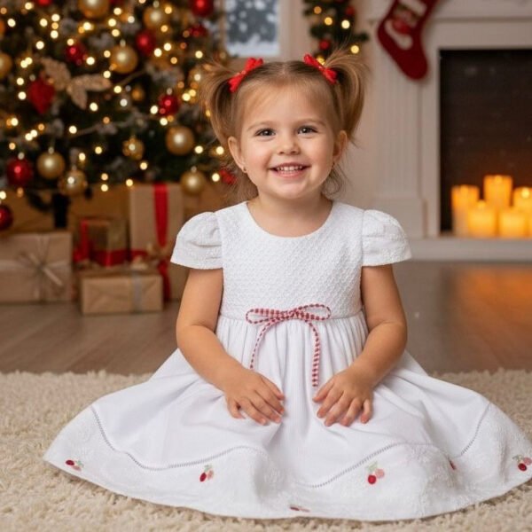 Vestido Kidstar® Cerejinha Off-White — imagem 1