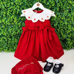 Vestido Cogumelos Golinha Bordada (Encomenda)