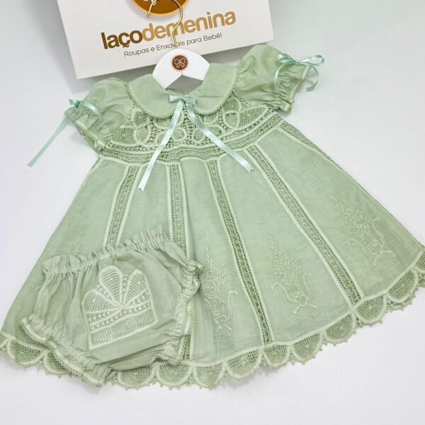 Vestido Renascença Nesga Fina Verde — imagem 1