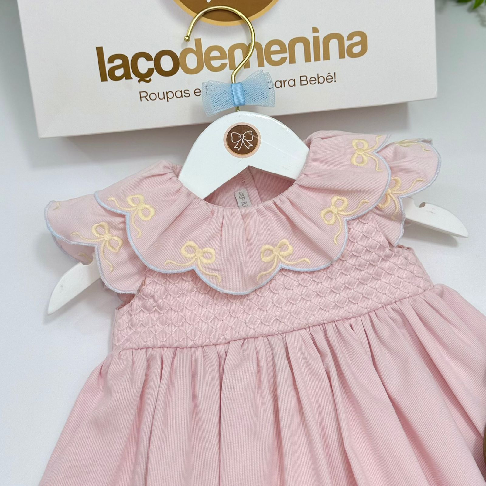 Vestido Laís Rosa Golinha Bordada - Imagem 2