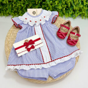 Conjunto Francis Listrado Azul