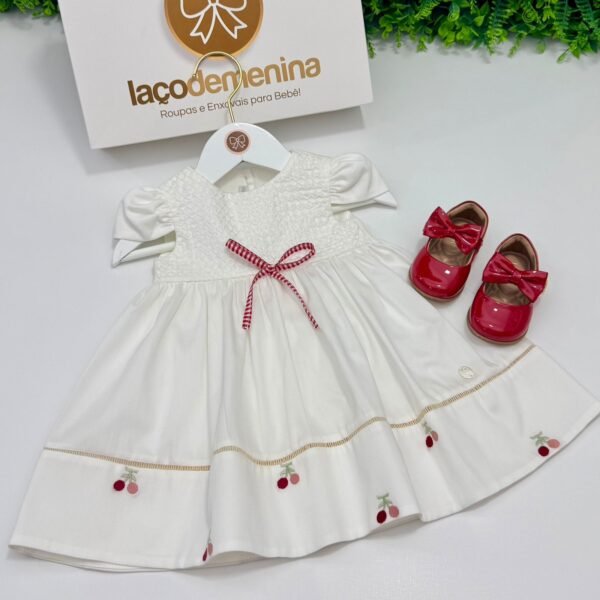 Vestido Kidstar® Cerejinha Off-White — imagem 2