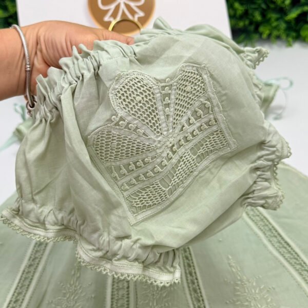 Vestido Renascença Nesga Fina Verde — imagem 3