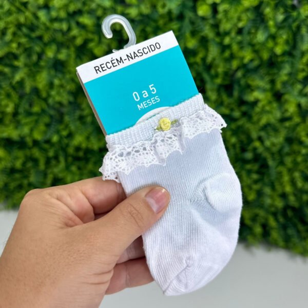 Meia Selene® Bordado Rococó Amarela — imagem 1