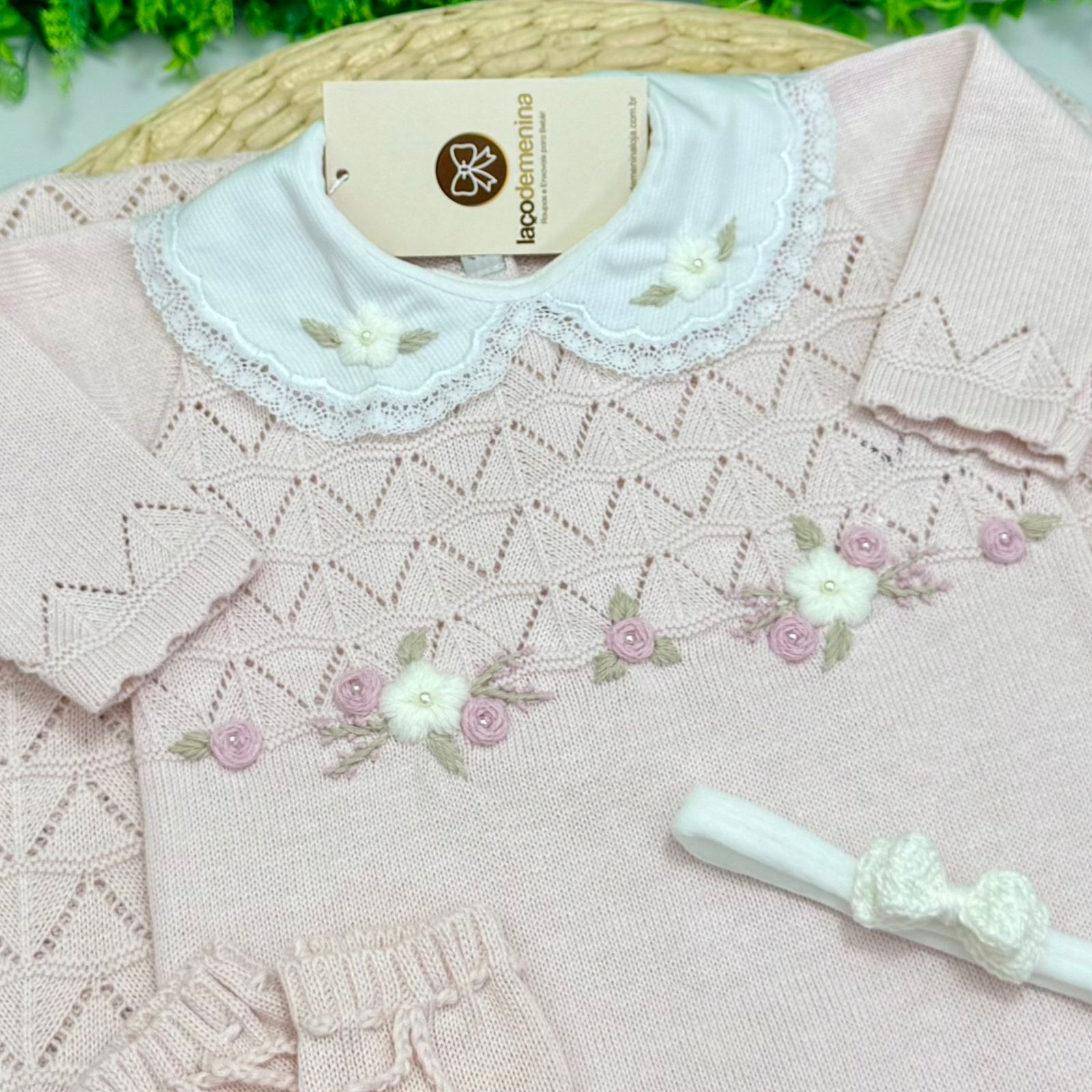 Saída Maternidade Siciliana Rosa Macacão - Imagem 2